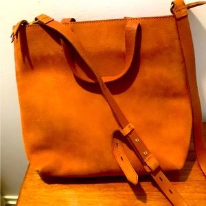 Madewell mini zip crossbody bag - Cognac color